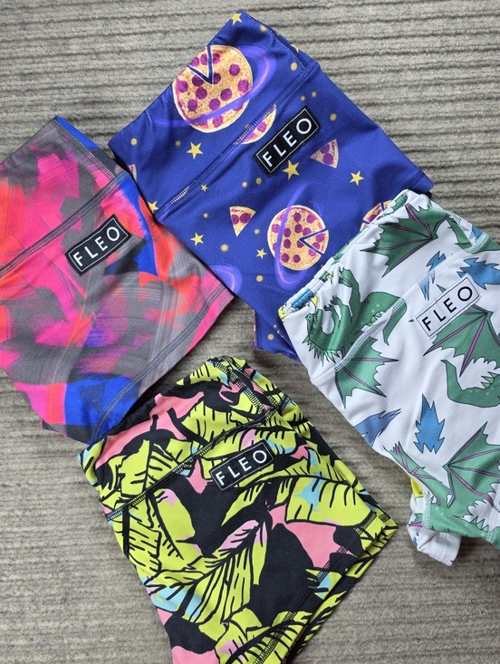 Fleo Pants - FLEO Lot Of 4 Bold Wild Spandex Workout Booty Shorts Cross Fit Sz Med
